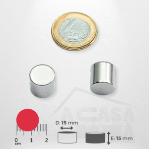 Ímã de Neodímio Cilíndrico - Ø 15 x 15mm