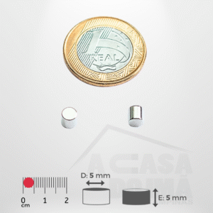 Ímã de Neodímio Cilíndrico - Ø 5 x 5mm