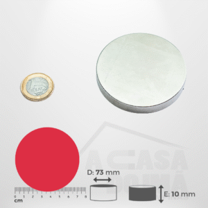 Ímã de Neodímio Cilíndrico - Ø 73 x 10mm