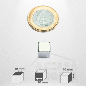 Ímã de Neodímio Cúbico - 10 x 10 x 10mm