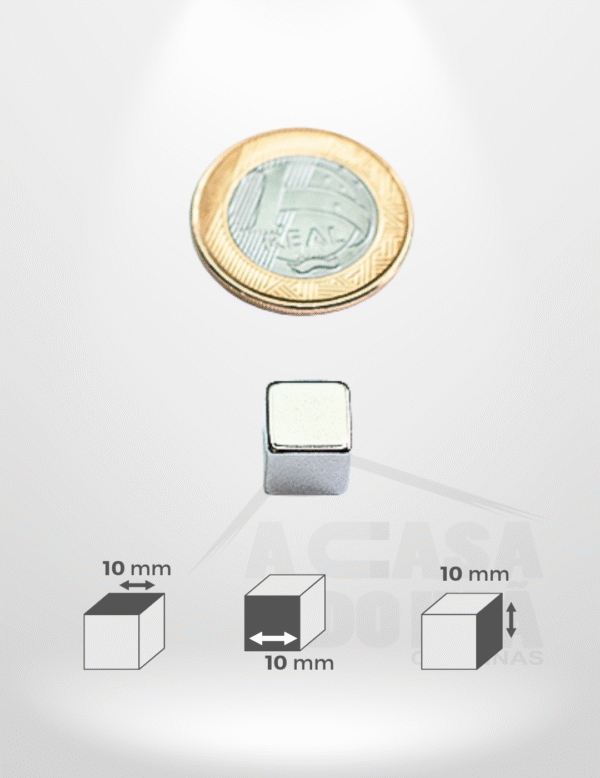 Ímã de Neodímio Cúbico - 10 x 10 x 10mm