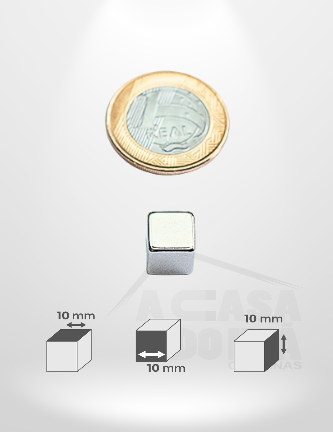 Ímã de Neodímio Cúbico - 10 x 10 x 10mm
