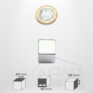 Ímã de Neodímio Cúbico - 20 x 20 x 20mm