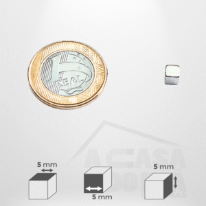 Ímã de Neodímio Cúbico - 5 x 5 x 5mm