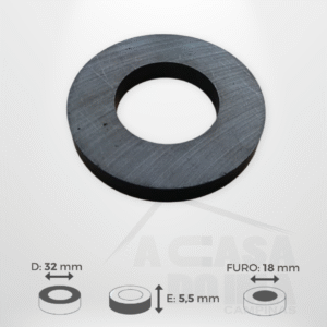 Anel de Ferrite - Ø 32 x 5,5mm - Furo 18mm