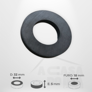 Anel de Ferrite - Ø 32 x 5mm - Furo 18mm
