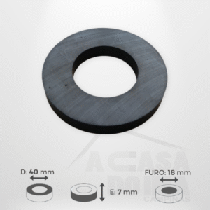 Anel de Ferrite - Ø 40 x 7mm - Furo 18mm
