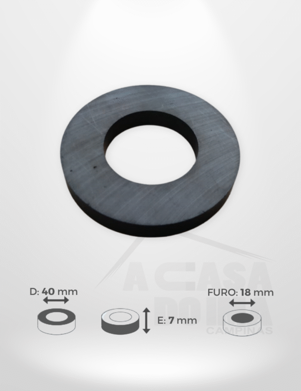 Anel de Ferrite - Ø 40 x 7mm - Furo 18mm