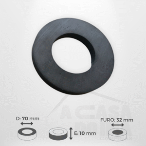 Anel de Ferrite - Ø 70 x 10mm - Furo 32mm