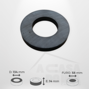 Anel de Ferrite - Ø 134 x 14mm - Furo 58mm