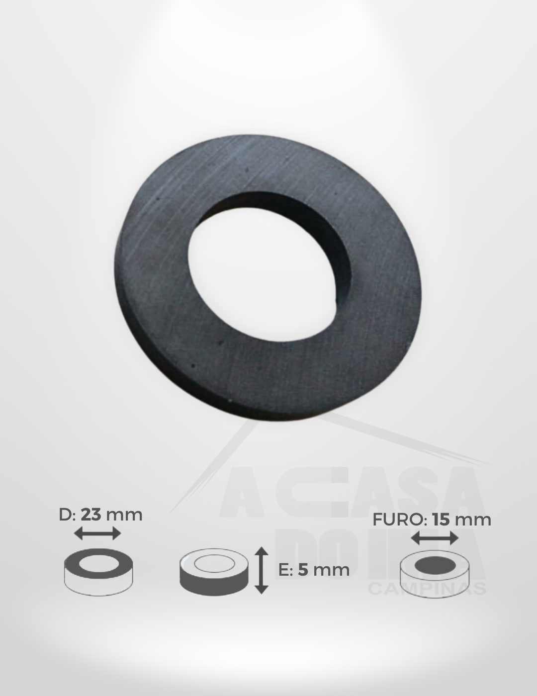 Anel de Ferrite - Ø 23 x 5mm - Furo 15mm