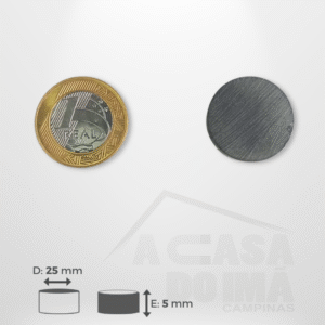 Ímã Ferrite Cilíndrico - Ø 25 x 5mm