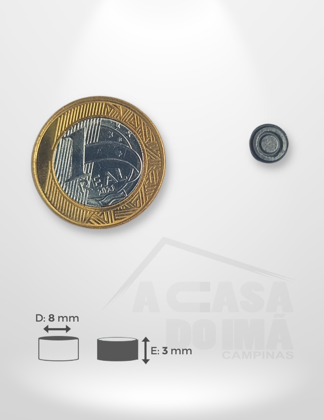 Ímã para Artesanato - Ø 8 x 3mm (100 peças)