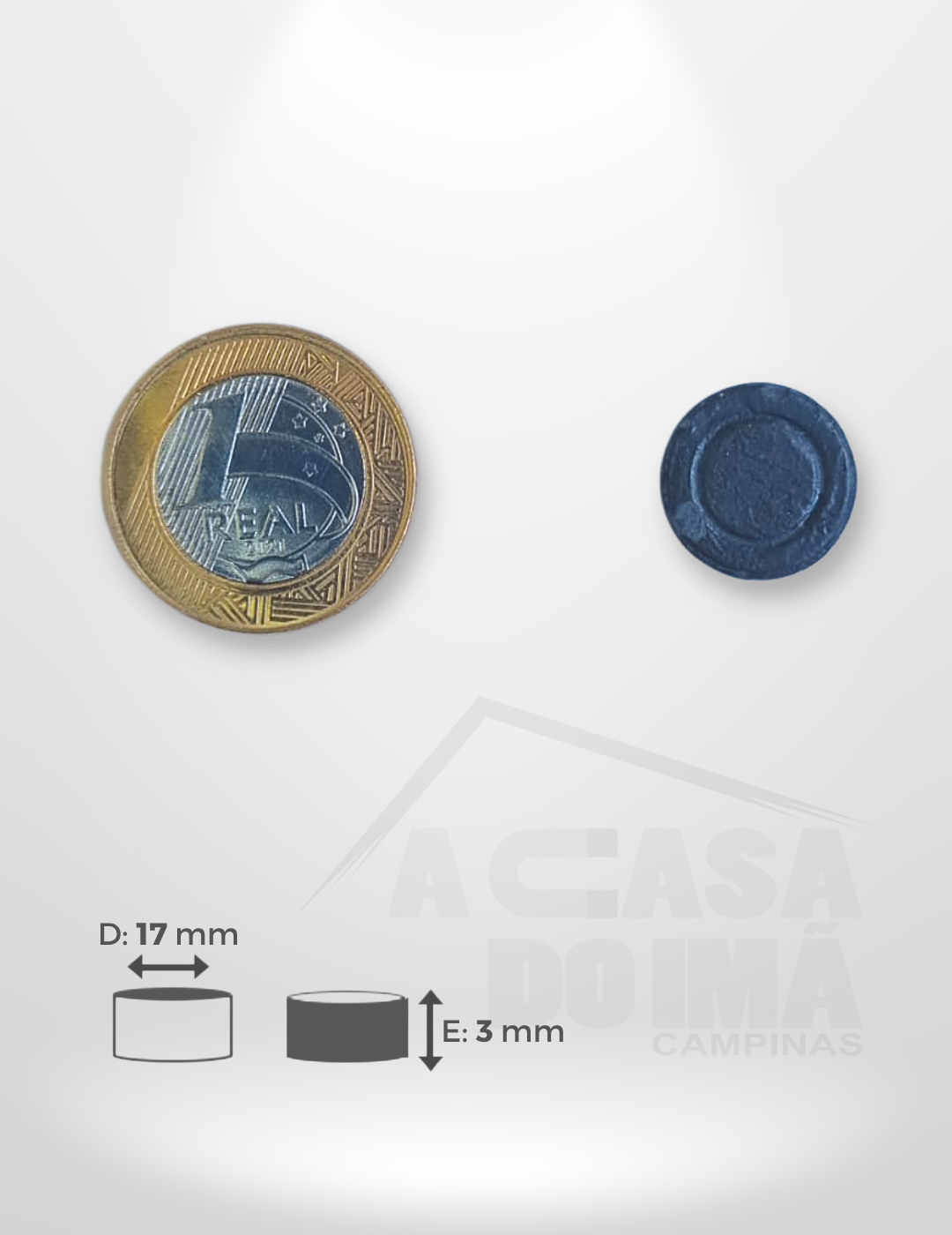 Ímã para Artesanato - Ø 17 x 3mm (100 peças)