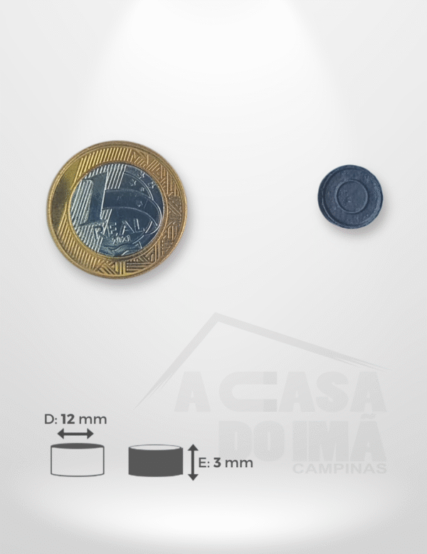 Ímã para Artesanato - Ø 12 x 3mm (100 peças)