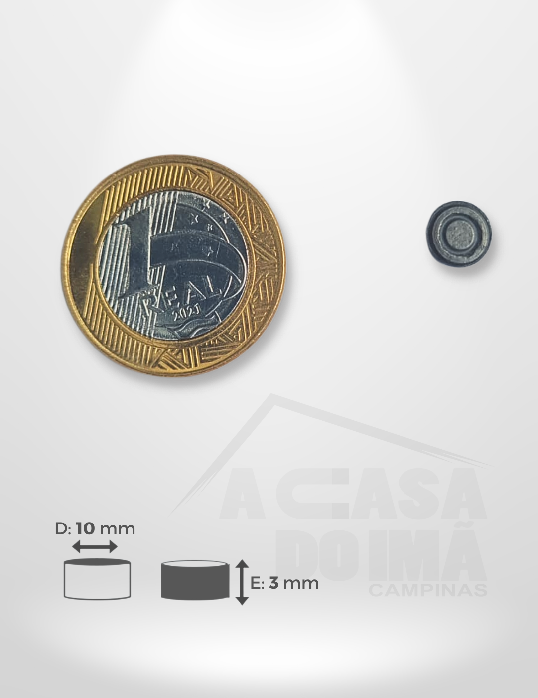 Ímã para Artesanato - Ø 10 x 3mm (100 peças)