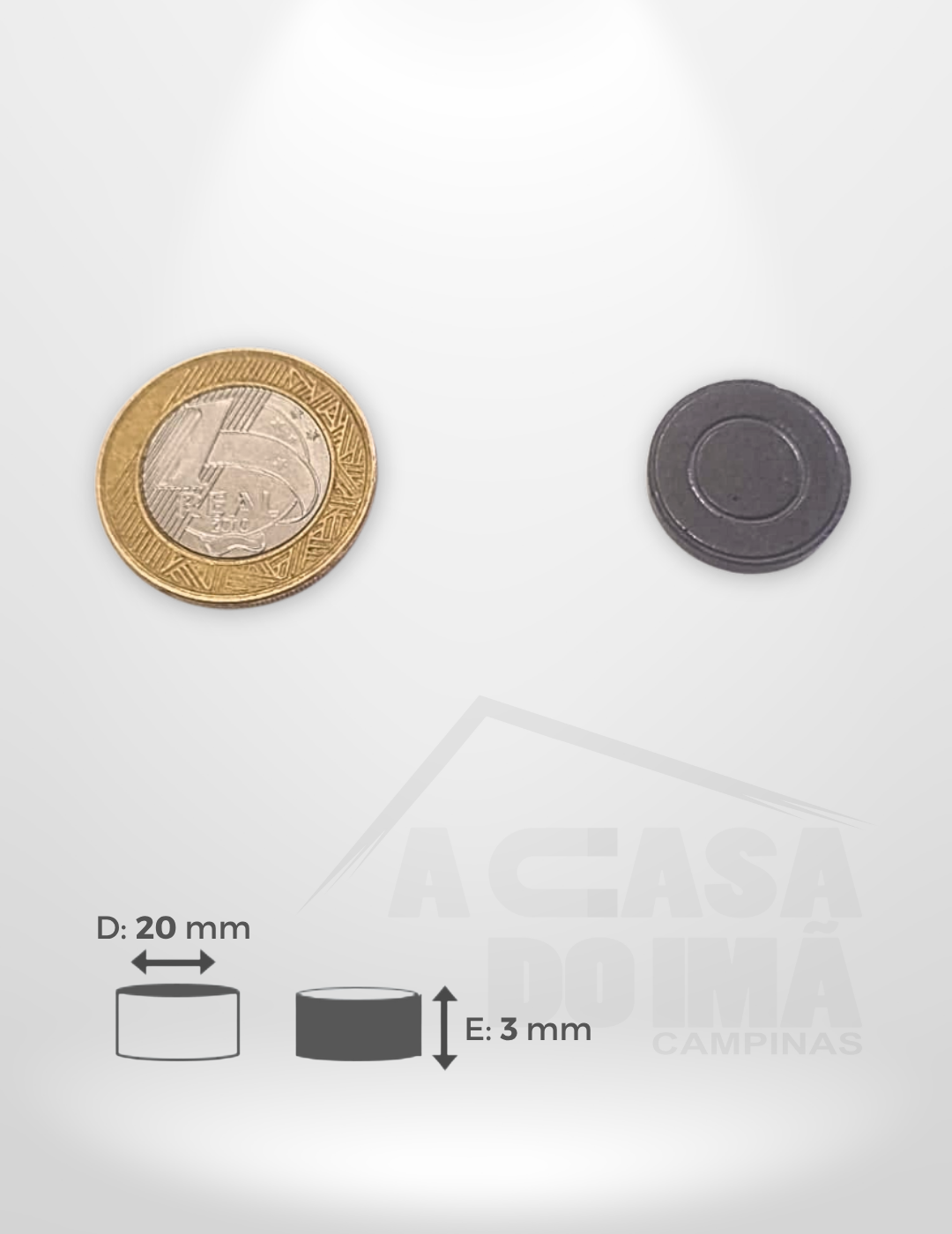 Ímã para Artesanato - Ø 20 x 3mm (100 peças)