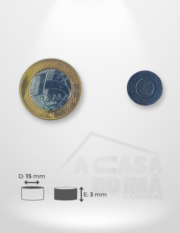 Ímã para Artesanato - Ø 15 x 3mm (100 peças)
