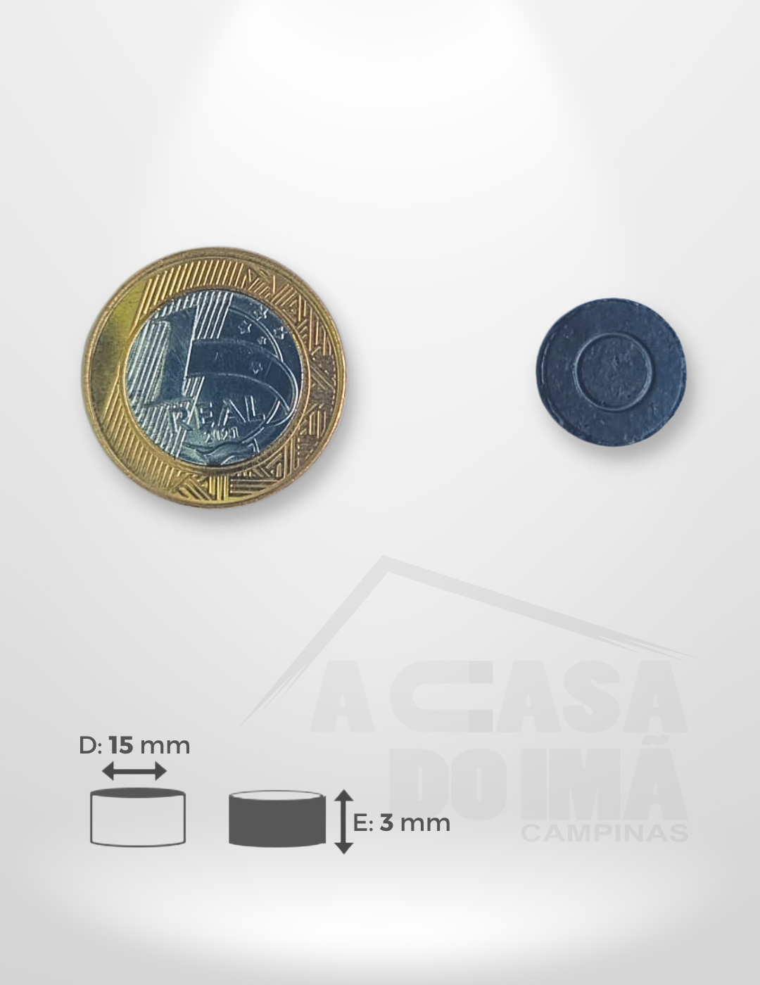 Ímã para Artesanato - Ø 15 x 3mm (100 peças)